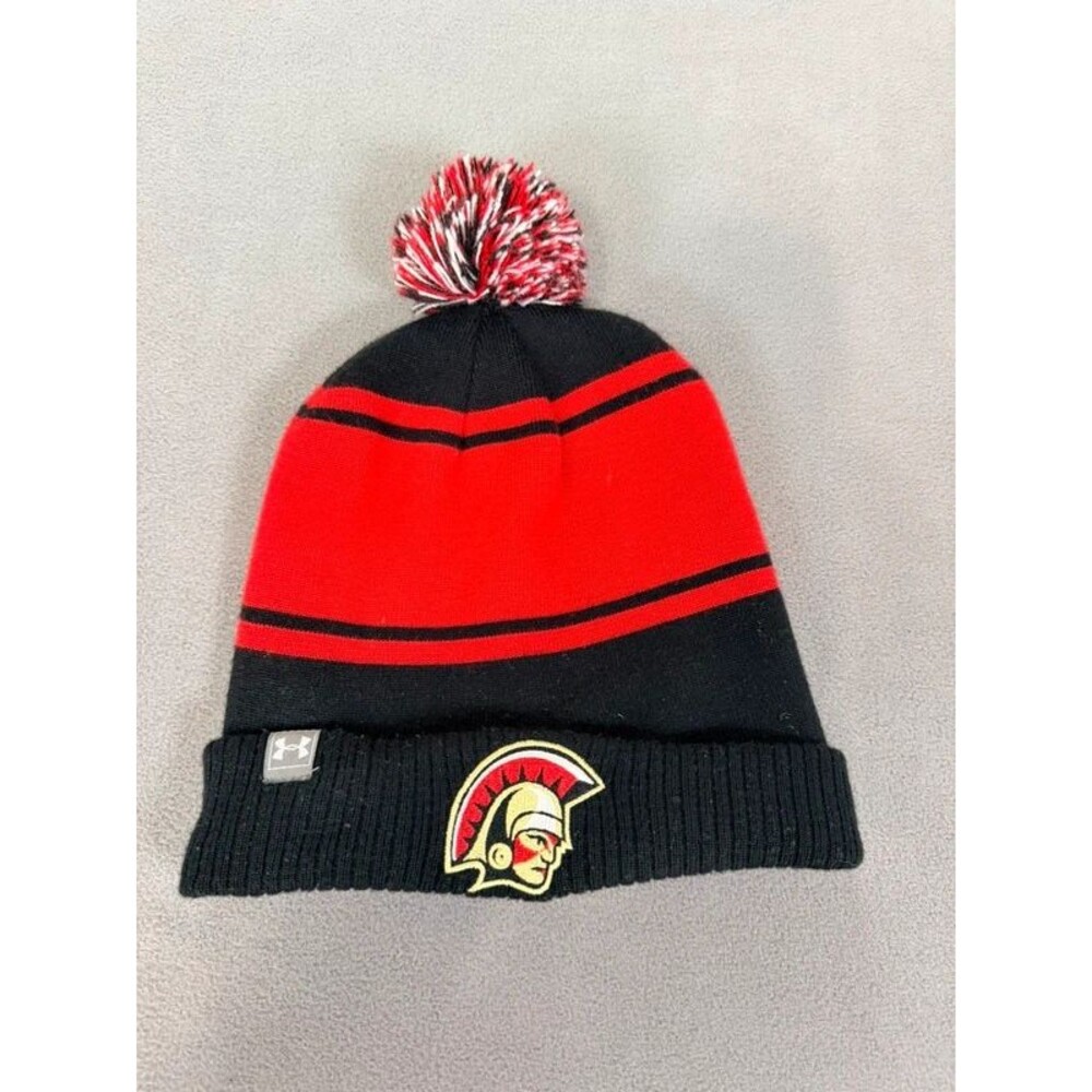 Under Armour Black & Red Pom Pom Beanie